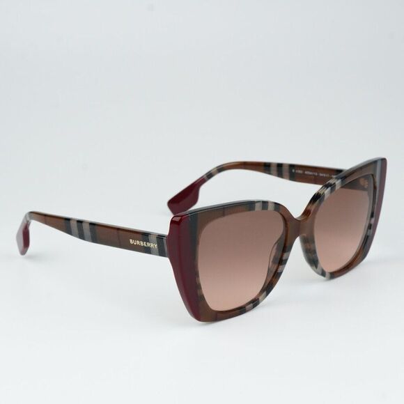 NEW Burberry BE4393 MERYL 405413 Check Bordeaux Gradient Women Sunglasses - Picture 6 of 10